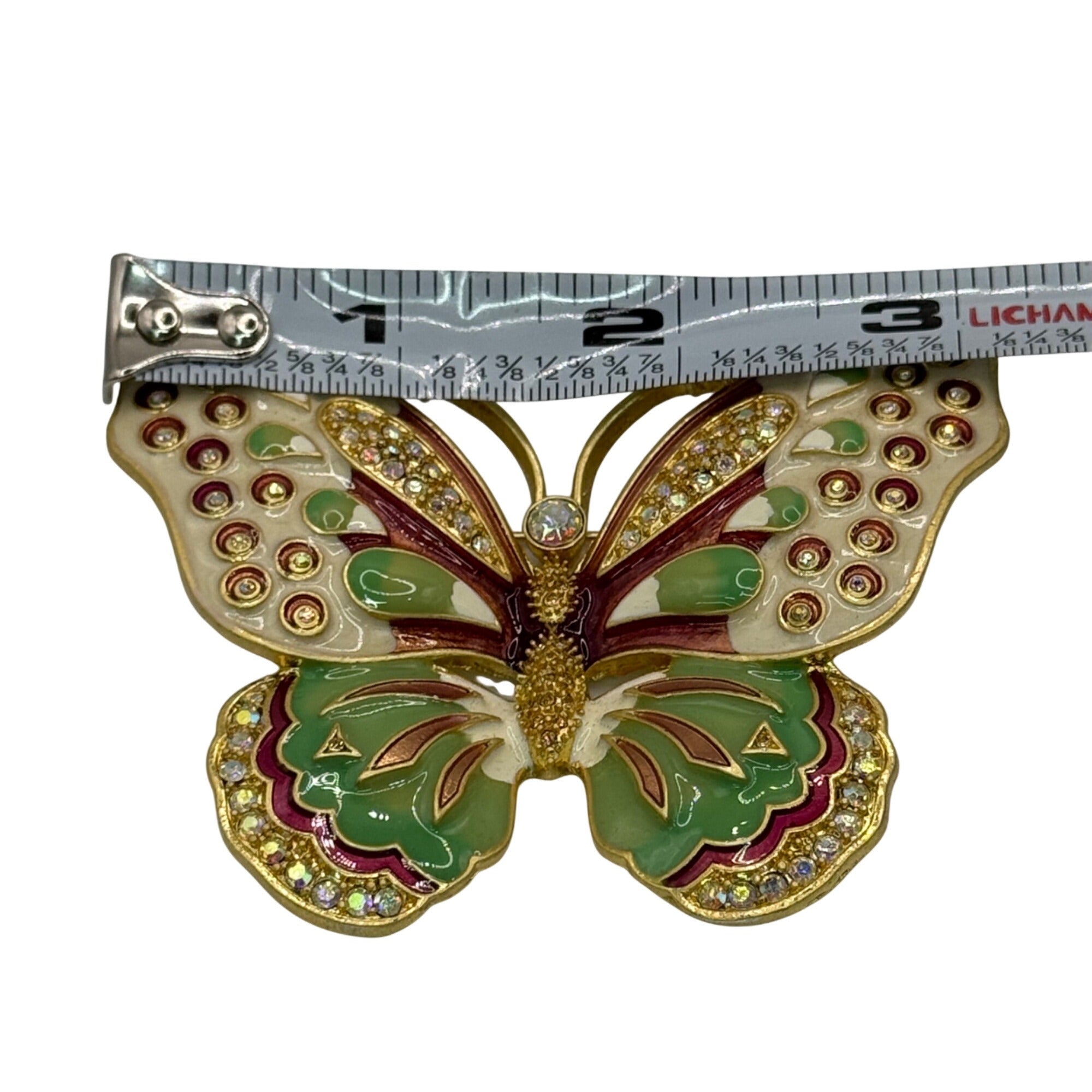 Avon KJL Kenneth Jay Lane Butterfly Pin Brooch Signed Pastel Enamel Crystal NEW