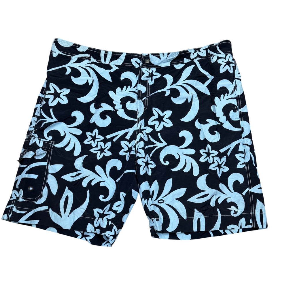 Tommy Bahama Relax Mens XXL Blue Floral Swim Trunks Cargo Pockets Mesh Lining