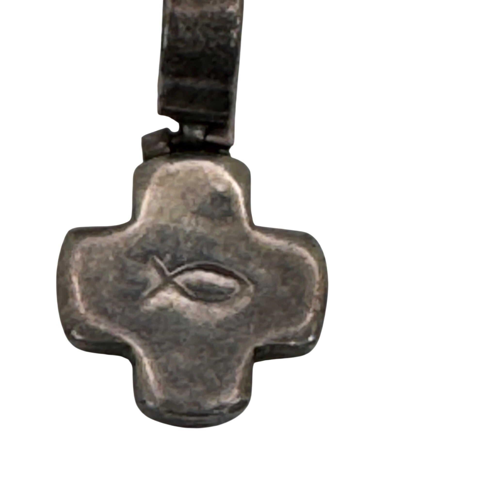 Silpada Ichthus Fish Cross Pendant S0866 Sterling Silver 925 Modernist Religious