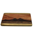 Kenneth Reid Handcrafted Wooden Money Clip Inlaid Wood Mountain Design Brass 2"
