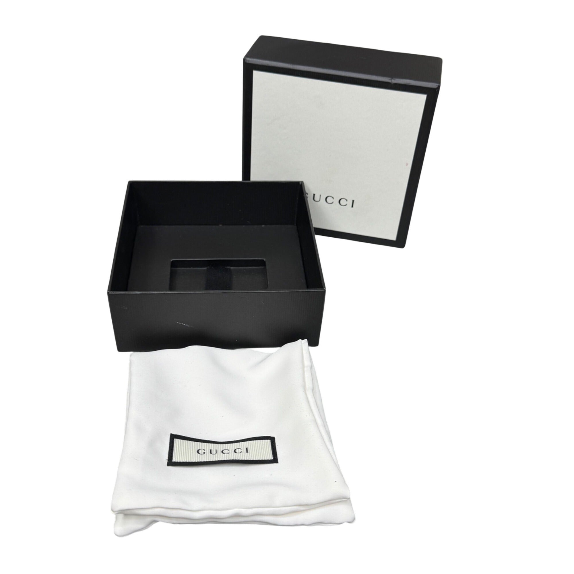 Gucci Black & White Gift Box Set Logo Dust Bag Storage Authentic 5x5x2 Jewelry