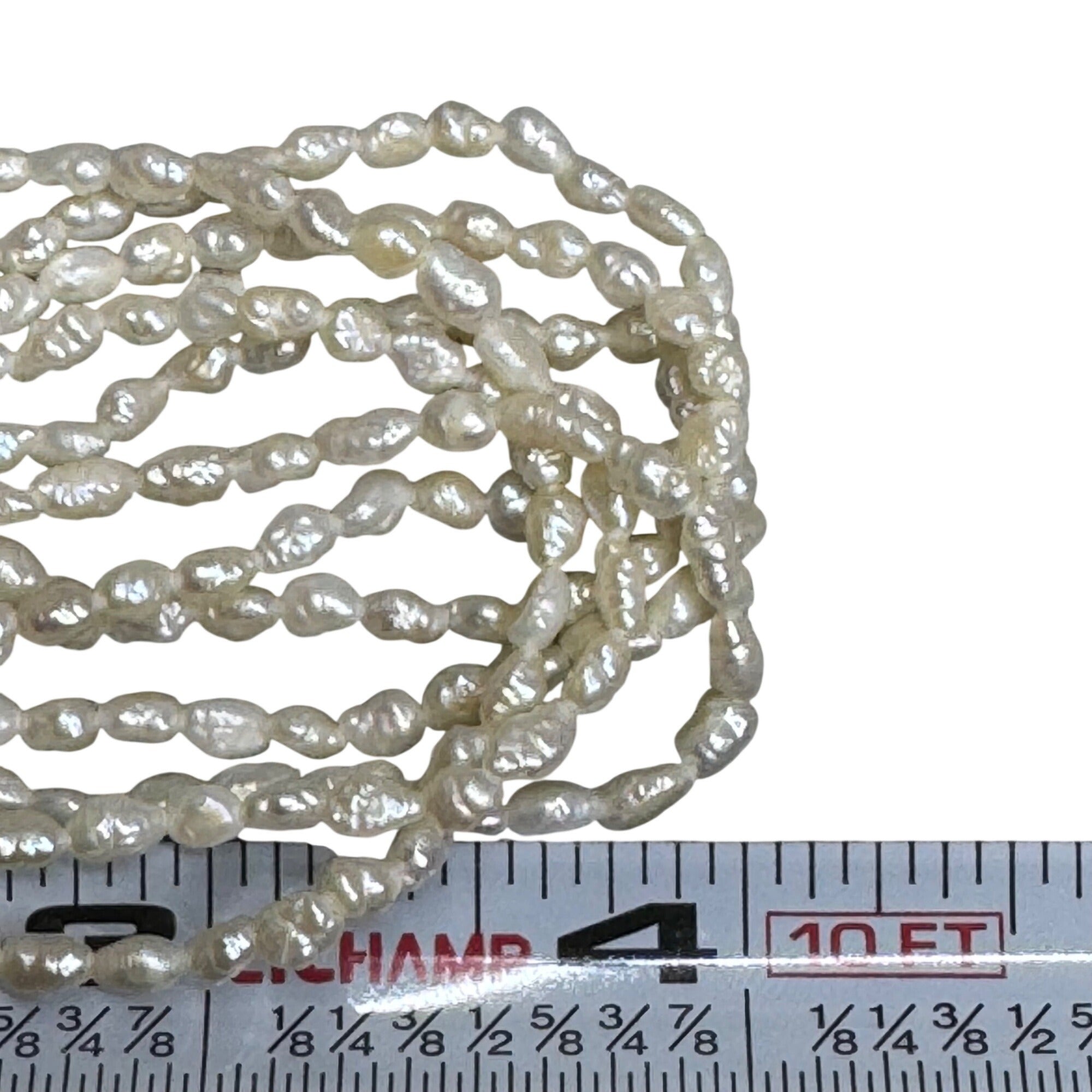 Vtg Multi Strand Necklace Bracelet Pearls Freshwater Rice Kesha Gold Tone Clasp