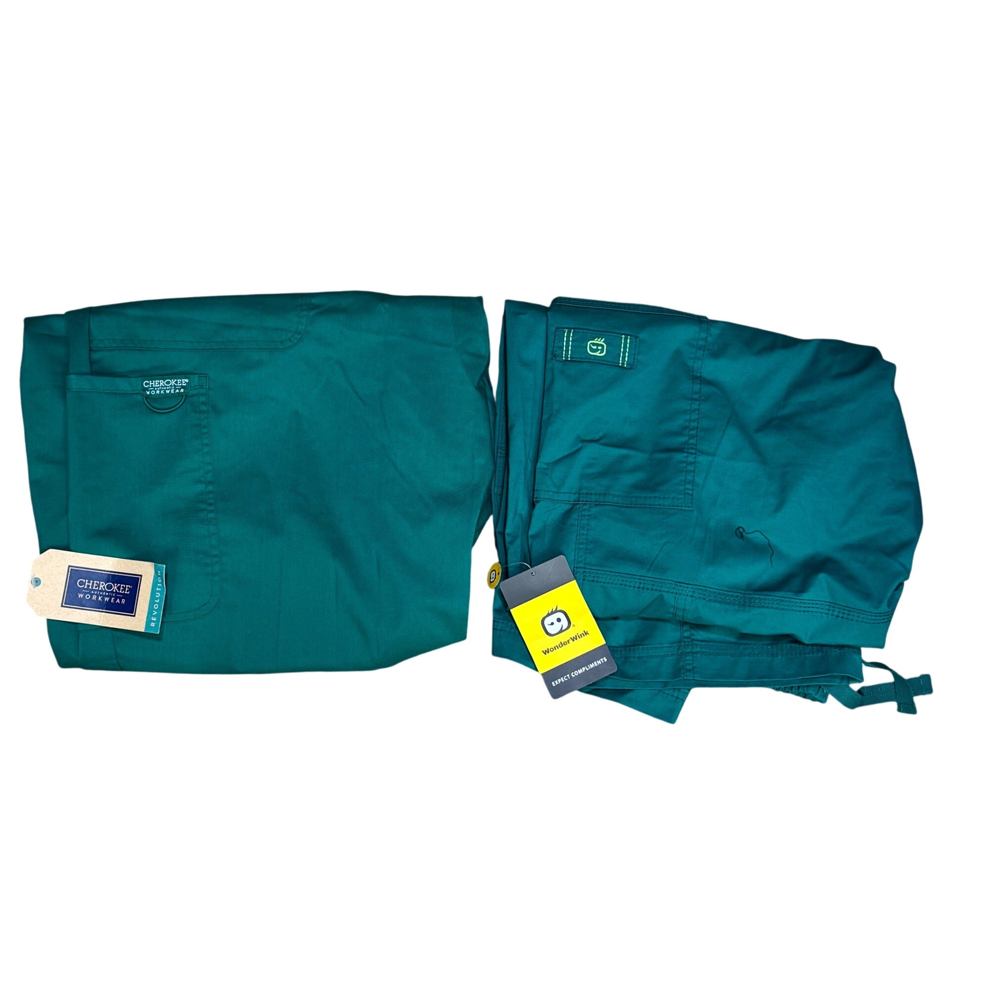 Cherokee & WonderWink Teal Scrub Pants 3XL Uniform Workwear NEW Lot of 2 Pair