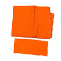 Orange Tablecloth 4 Napkins Set 51X64 Fringed Cotton Linen Blend Vintage Estate