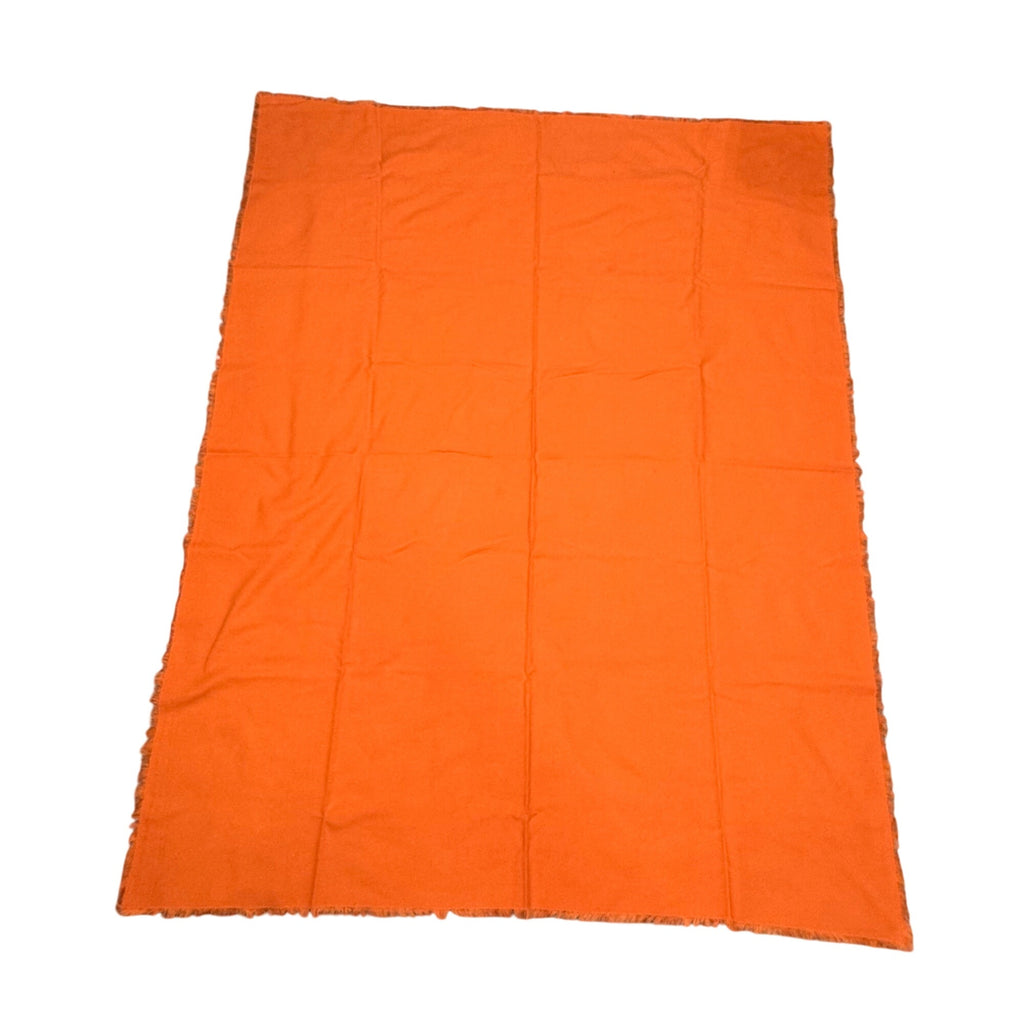 Orange Tablecloth 4 Napkins Set 51X64 Fringed Cotton Linen Blend Vintage Estate