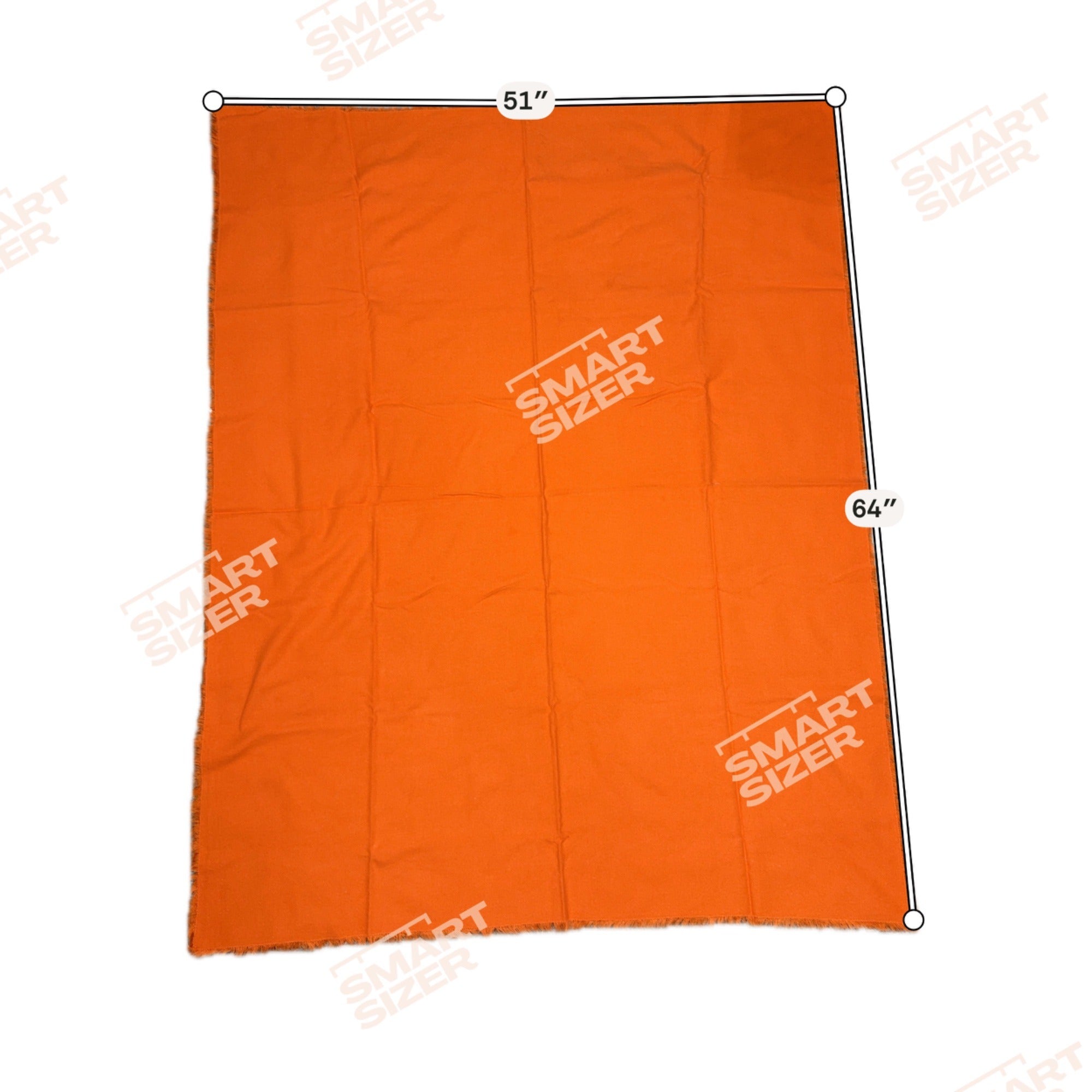 Orange Tablecloth 4 Napkins Set 51X64 Fringed Cotton Linen Blend Vintage Estate