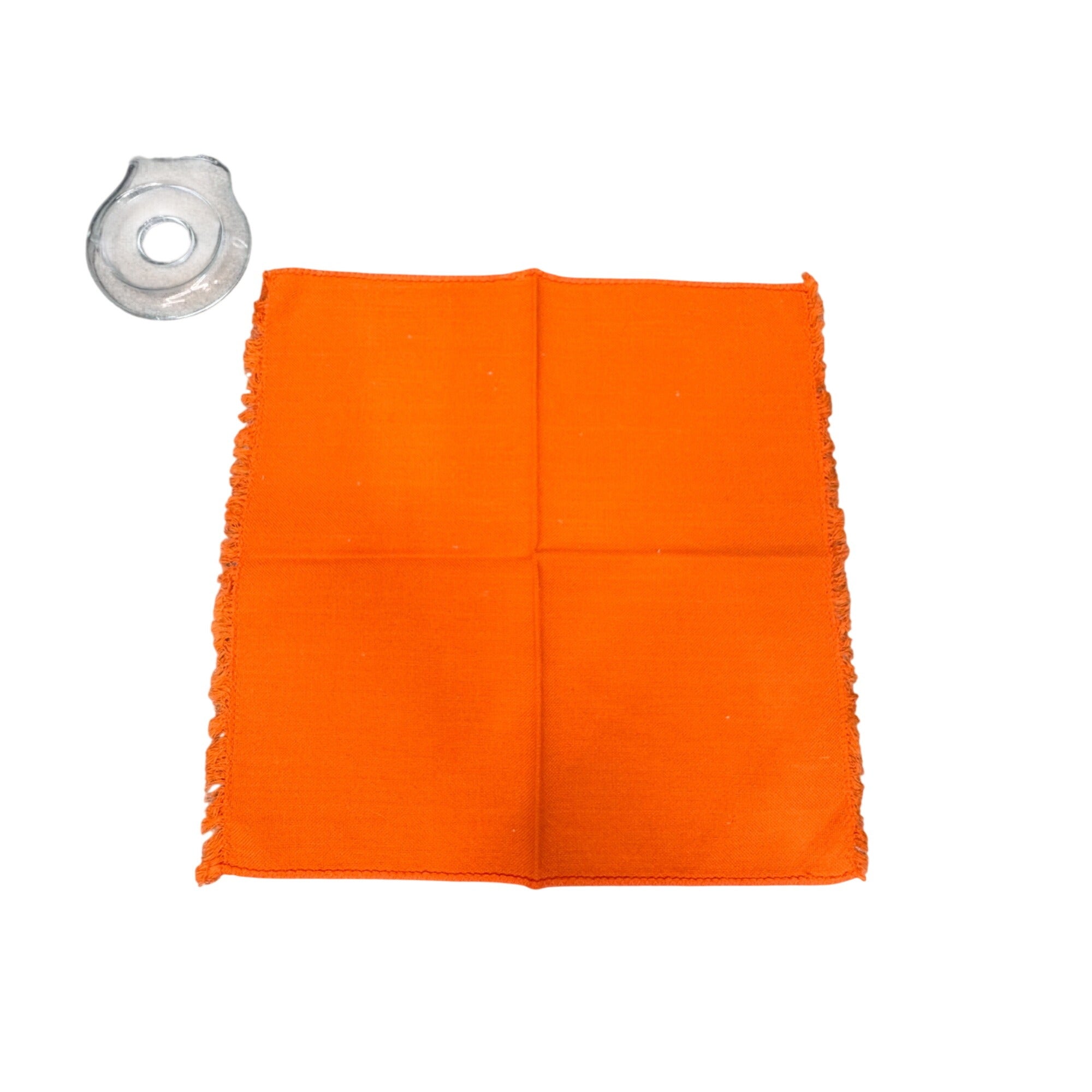 Orange Tablecloth 4 Napkins Set 51X64 Fringed Cotton Linen Blend Vintage Estate