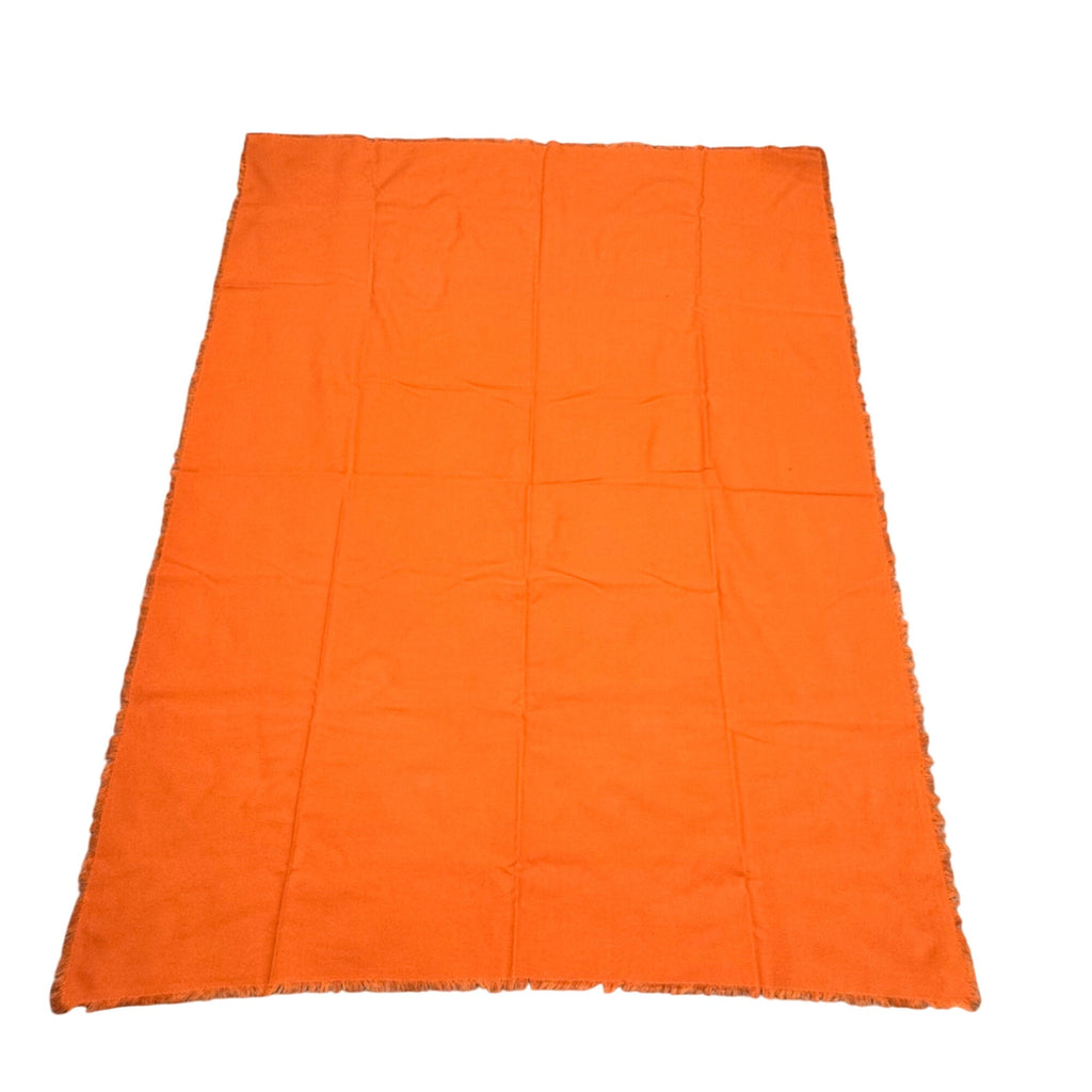 Orange Tablecloth 4 Napkins Set 51X64 Fringed Cotton Linen Blend Vintage Estate