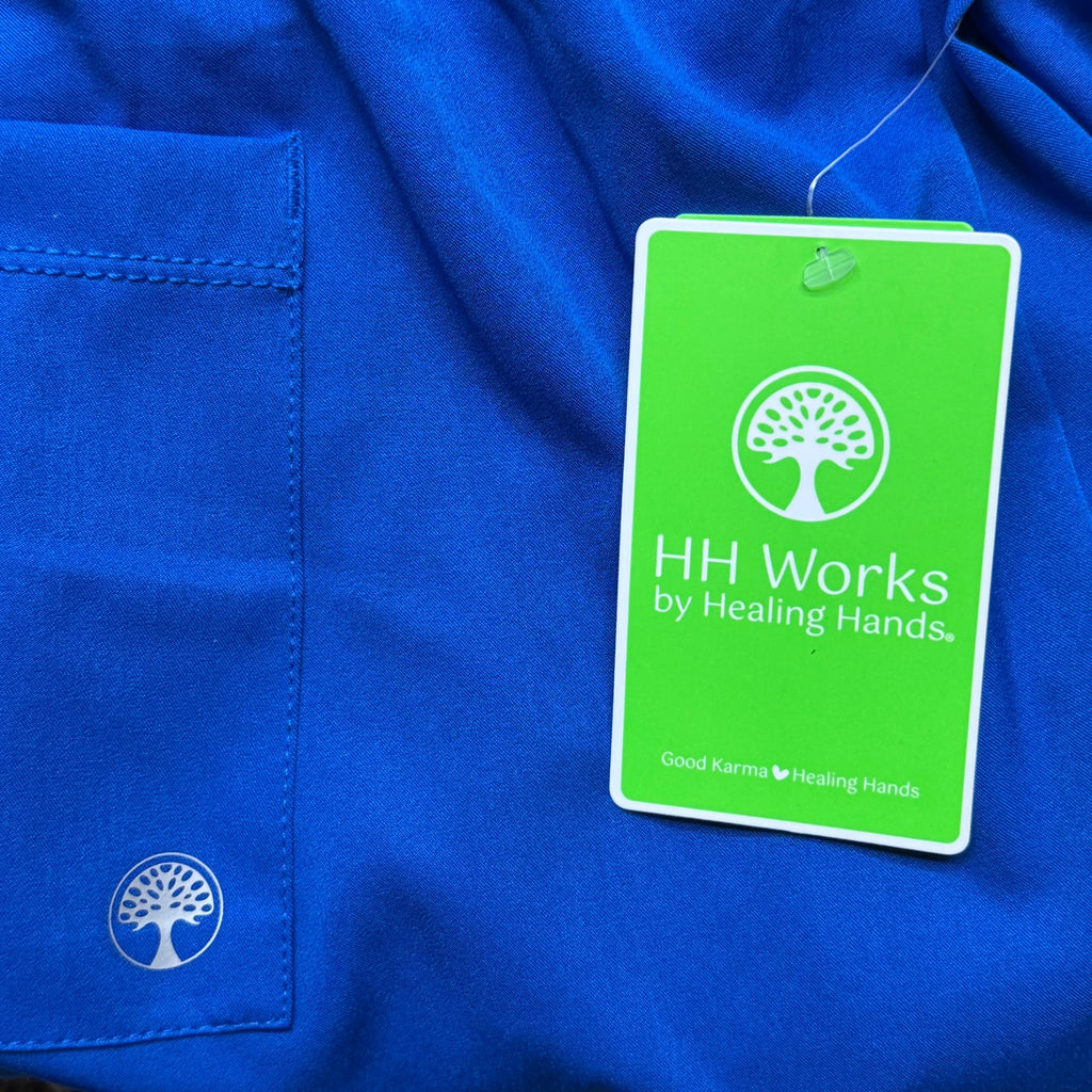 HH Works Healing Hands Scrub Pants 2XL Style 9590 Royal Blue Green Lot of 3 NEW
