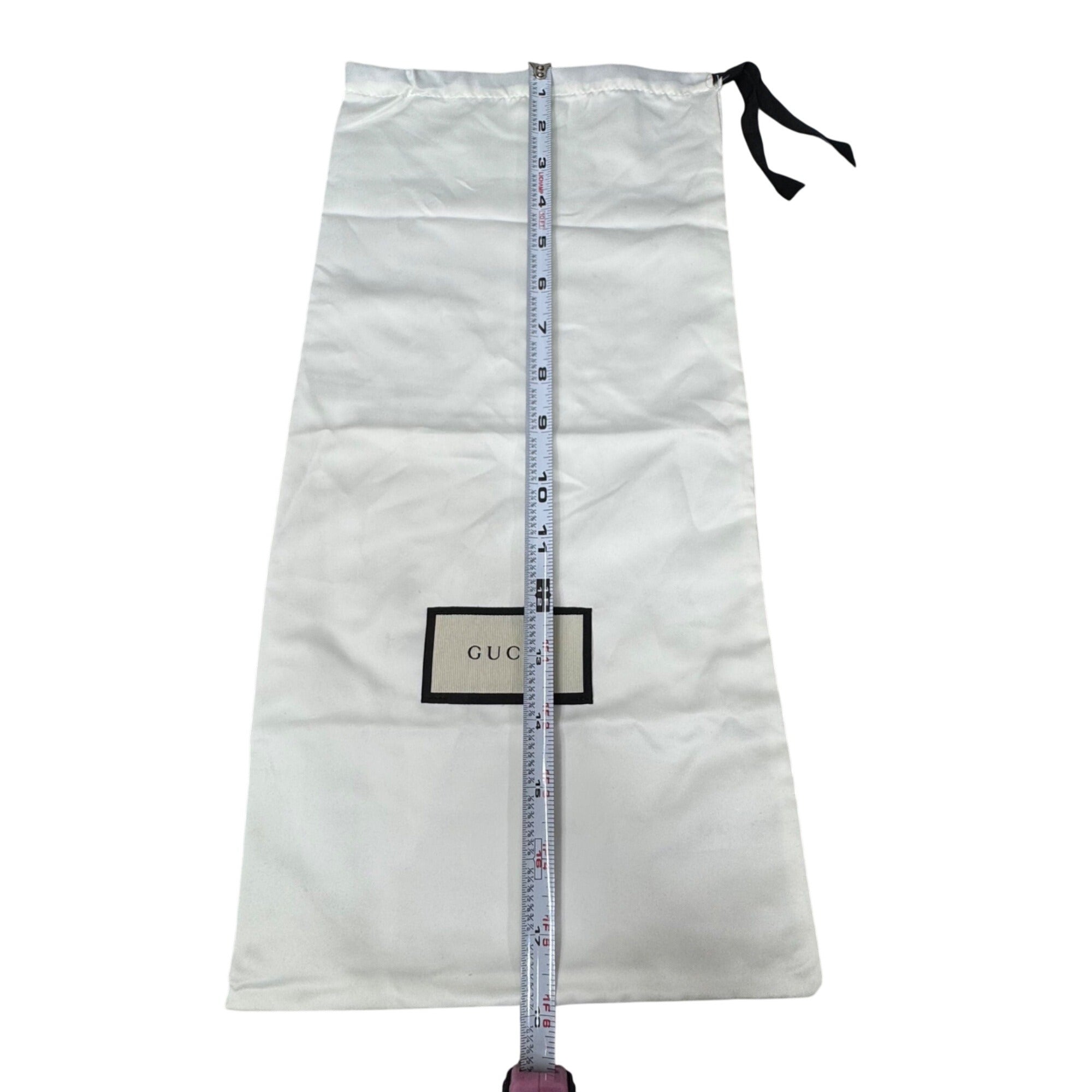 Gucci White Drawstring Dust Bag With Logo 19x8.5  Protective Storage Shoes Boots