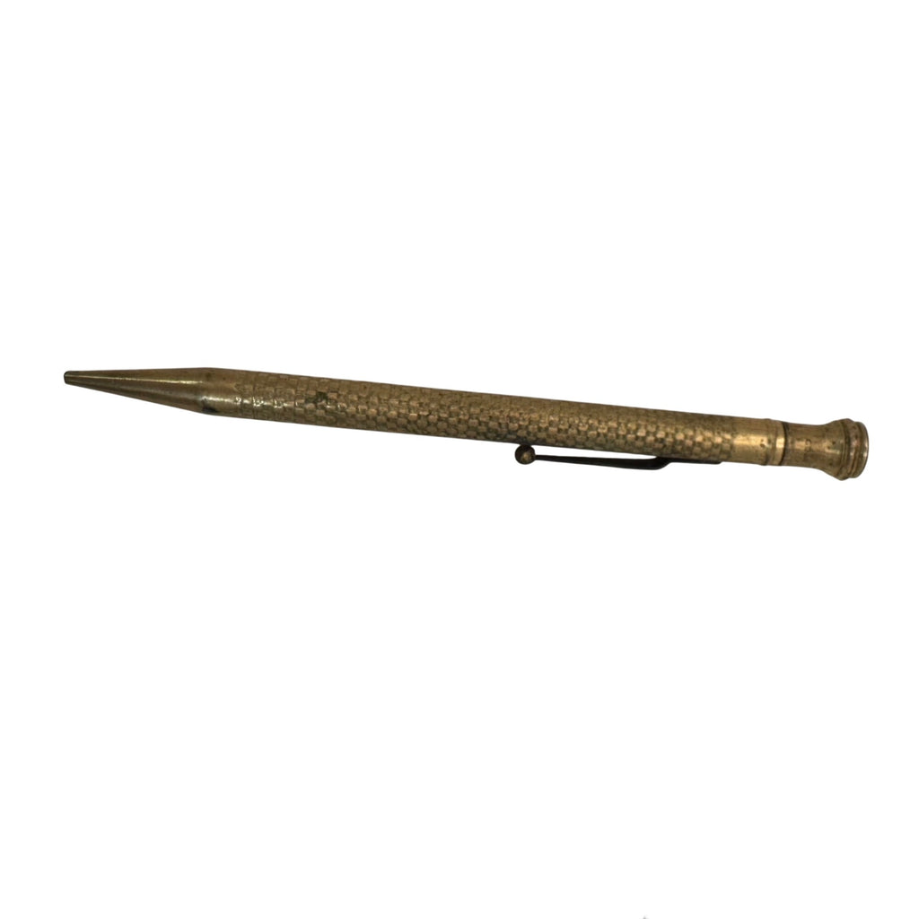 Antique Gold-Filled Mechanical Pencil Textured Barrel Pocket Clip Estate Vintage