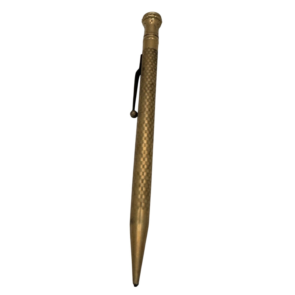 Antique Gold-Filled Mechanical Pencil Textured Barrel Pocket Clip Estate Vintage