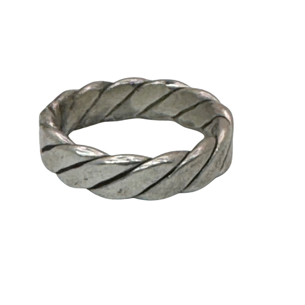 Sterling Silver Twisted Ring Band Link 925 Size 11 Ring Boho Knuckle Textured