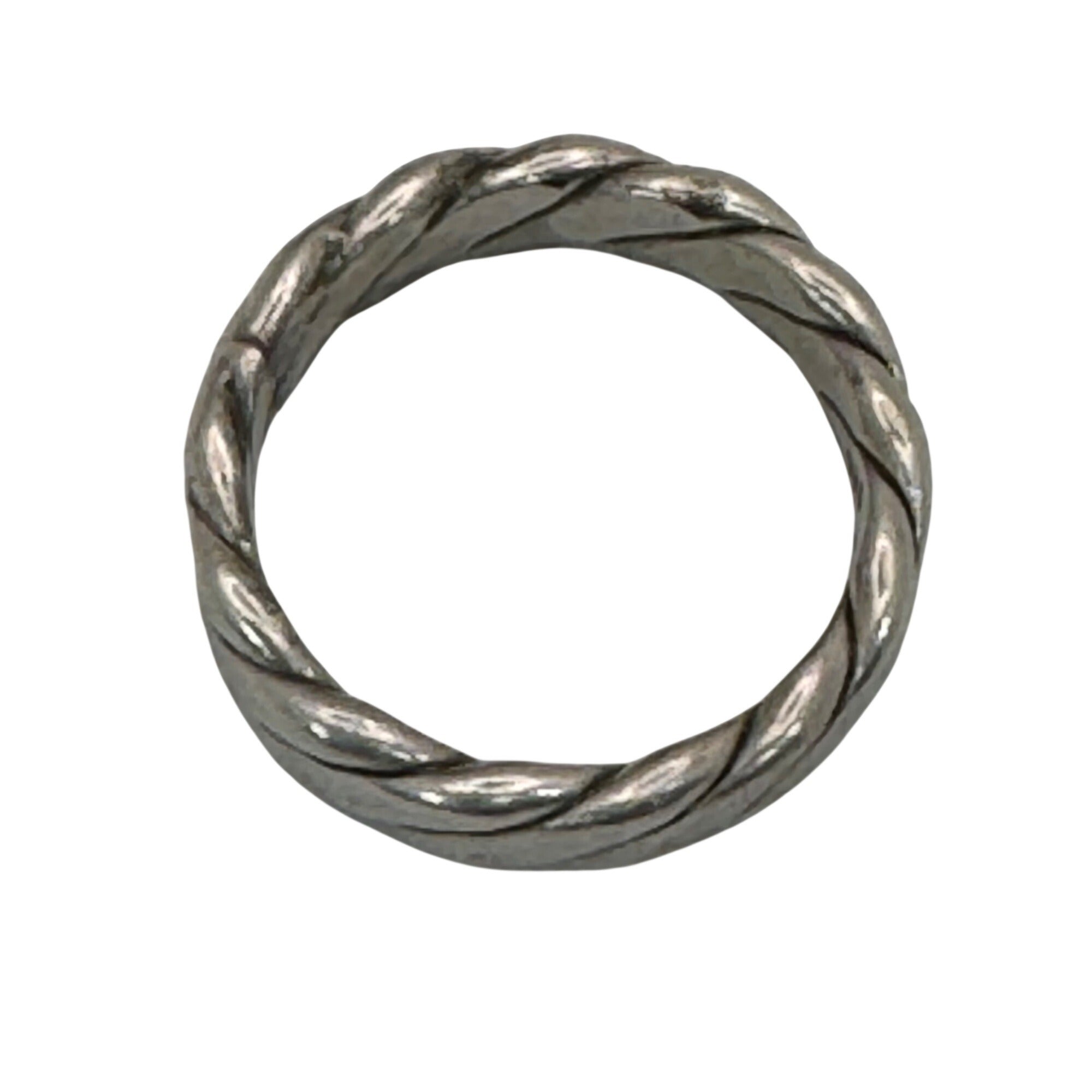 Sterling Silver Twisted Ring Band Link 925 Size 11 Ring Boho Knuckle Textured