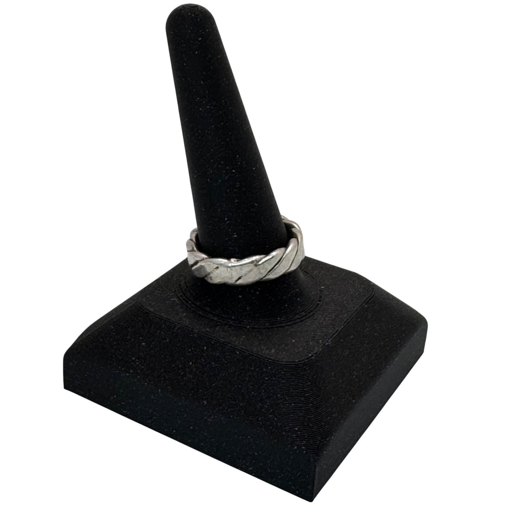 Sterling Silver Twisted Ring Band Link 925 Size 11 Ring Boho Knuckle Textured