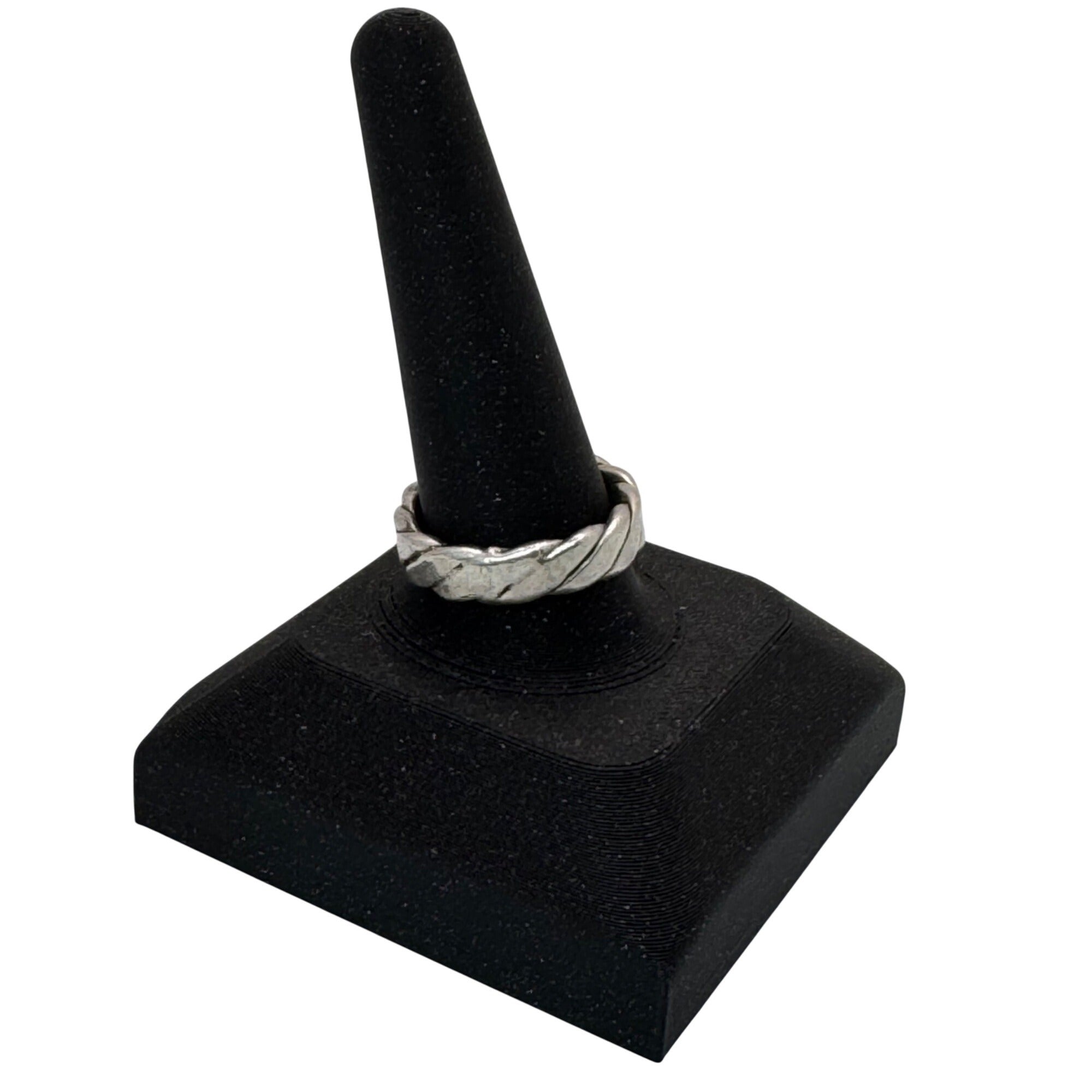 Sterling Silver Twisted Ring Band Link 925 Size 11 Ring Boho Knuckle Textured