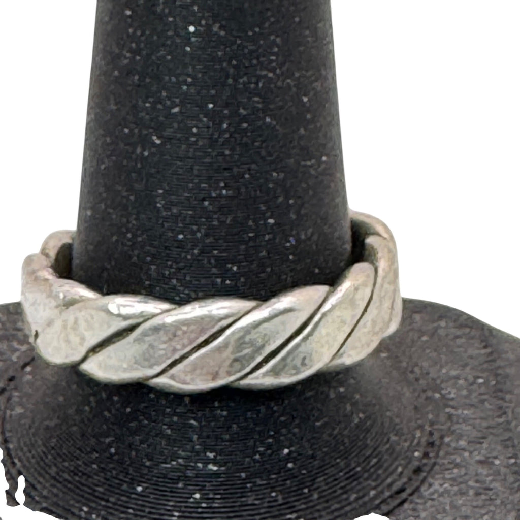Sterling Silver Twisted Ring Band Link 925 Size 11 Ring Boho Knuckle Textured