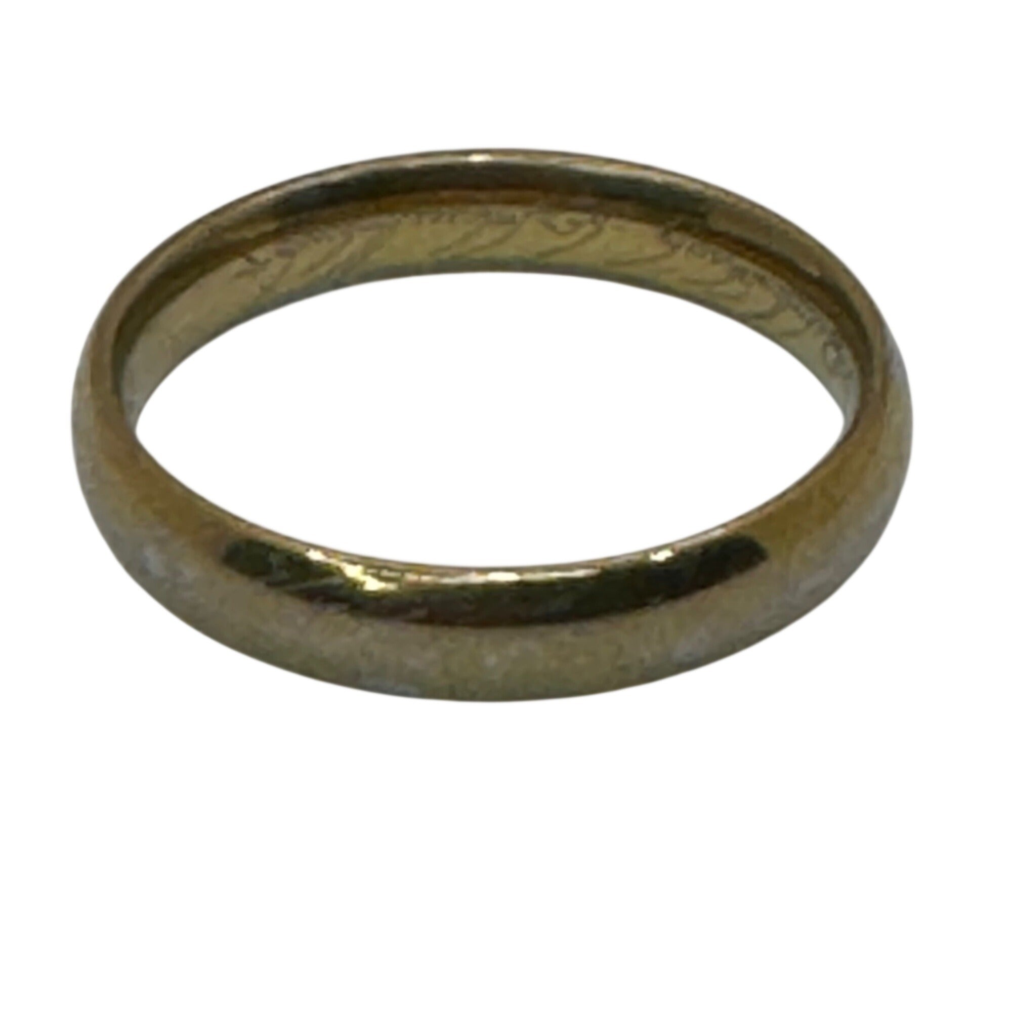 Vintage 14K Yellow Gold Plain Wedding Band Ring Size 10 Engraved Classic 3.38g