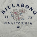 Billabong California Graphic T-Shirt Mens Large White Flowers Surf Short Sleeve