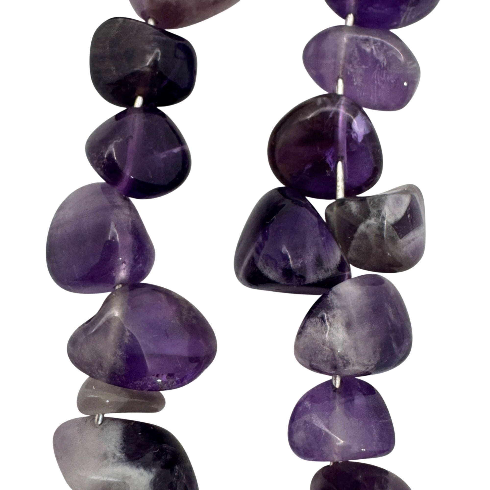 Amethyst Gemstone Dangle Earrings 925 Sterling Silver Natural Purple Stone 2.75"