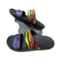Colorful Crocs Mens Tiger Rainbow Pride Slide Sandals M 12 Black Stripes Summer