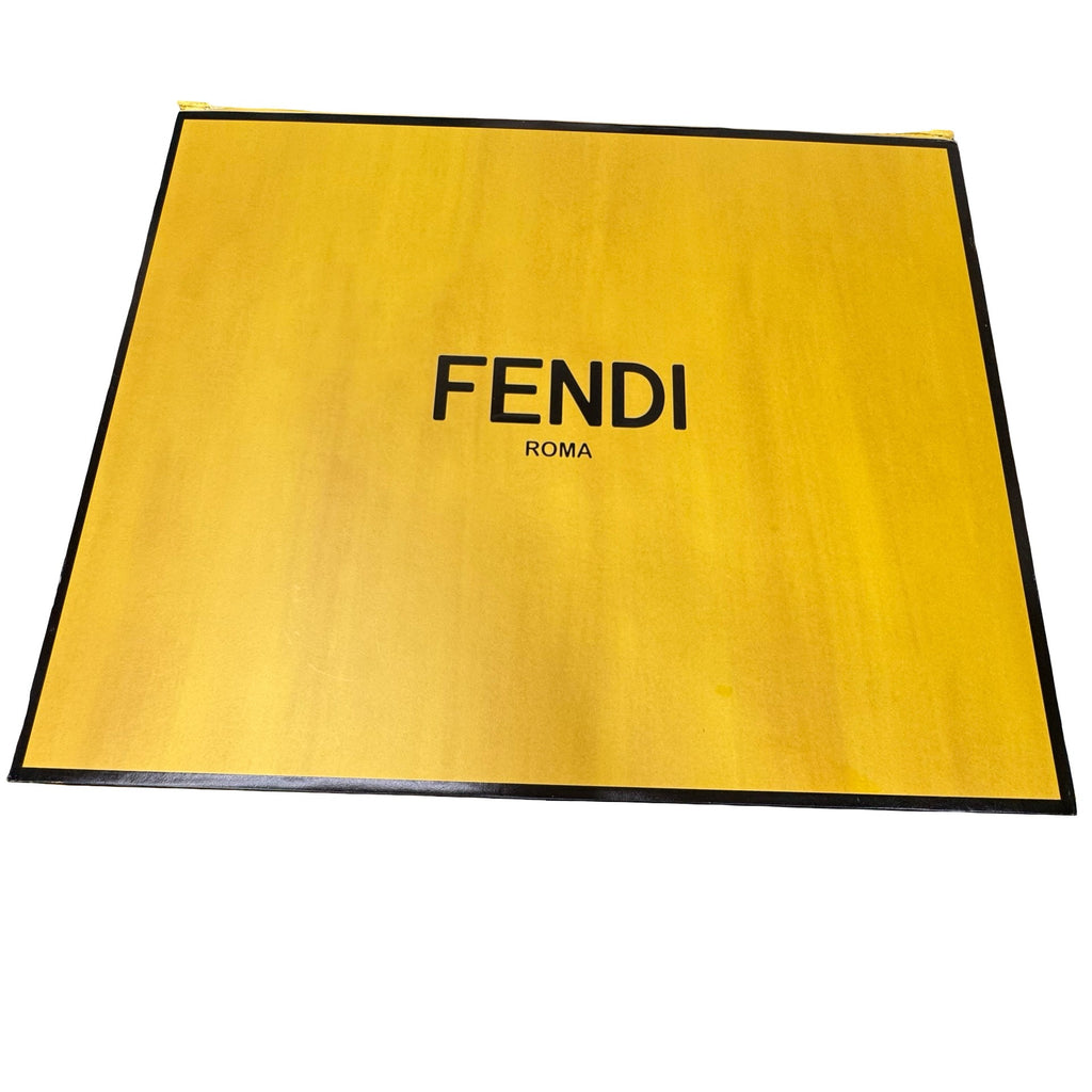 Fendi Authentic Magnetic XL Yellow Gift Box Black Trim Logo Branding 20x16 READ
