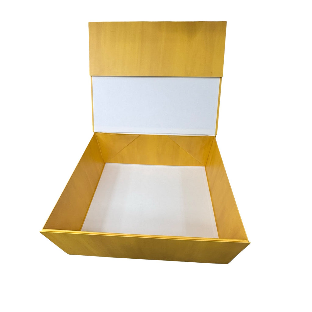 Fendi Authentic Magnetic XL Yellow Gift Box Black Trim Logo Branding 20x16 READ