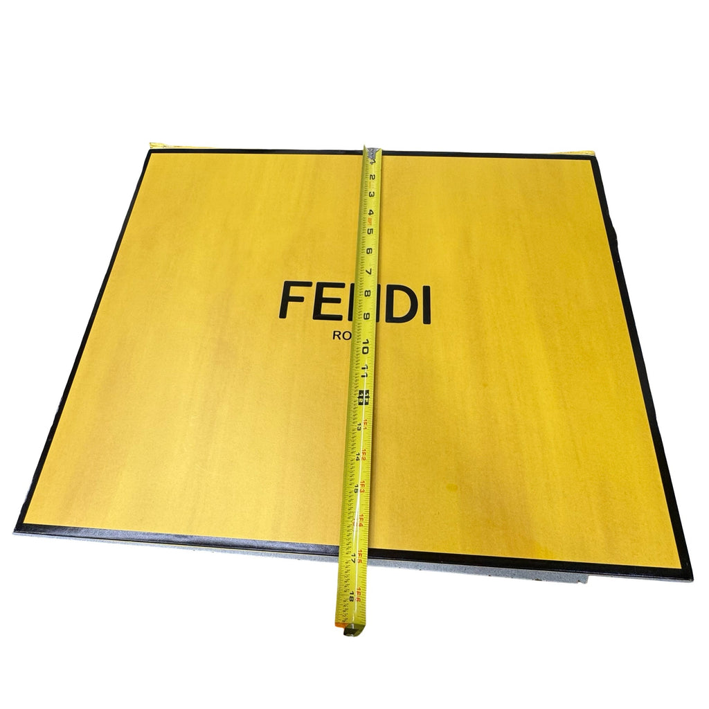 Fendi Authentic Magnetic XL Yellow Gift Box Black Trim Logo Branding 20x16 READ
