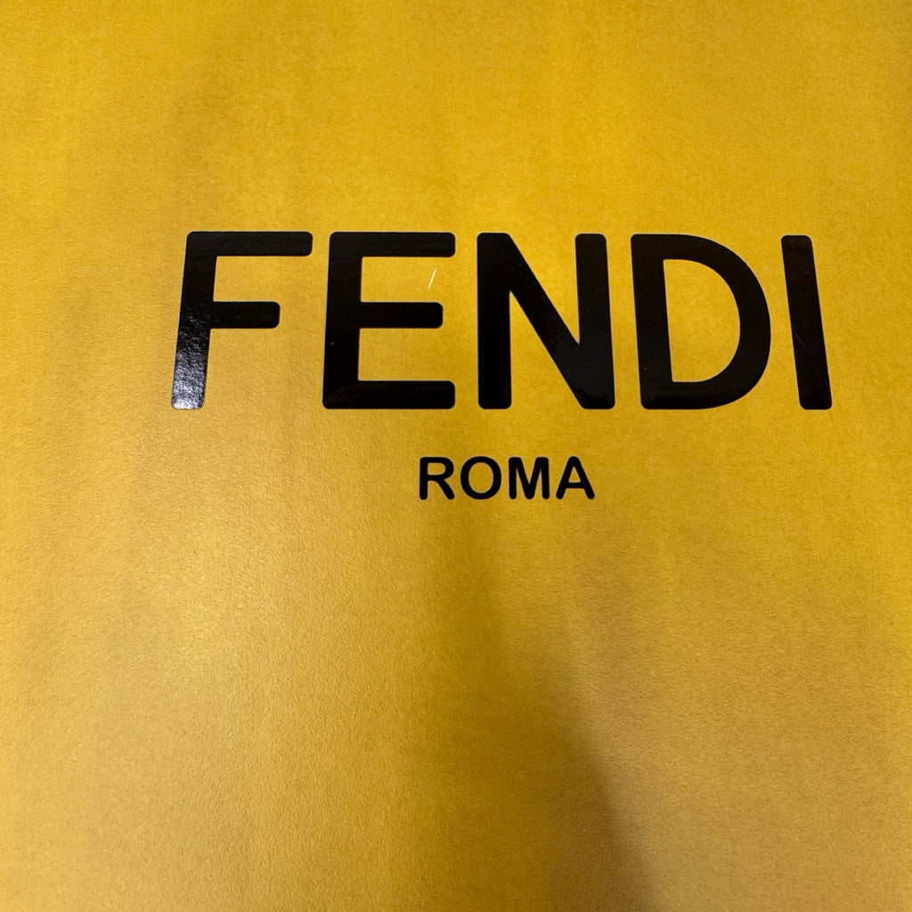 Fendi Authentic Magnetic XL Yellow Gift Box Black Trim Logo Branding 20x16 READ