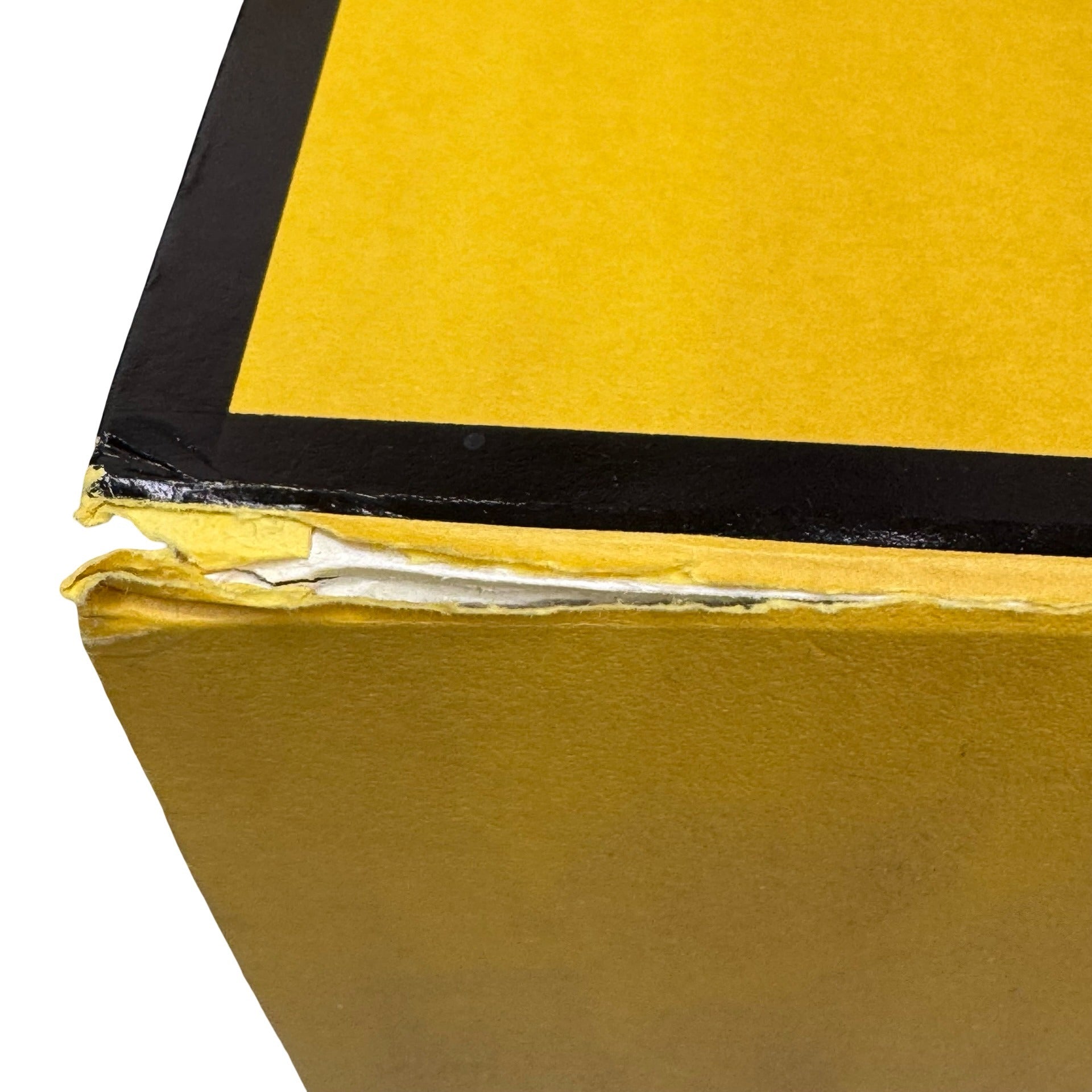 Fendi Authentic Magnetic XL Yellow Gift Box Black Trim Logo Branding 20x16 READ