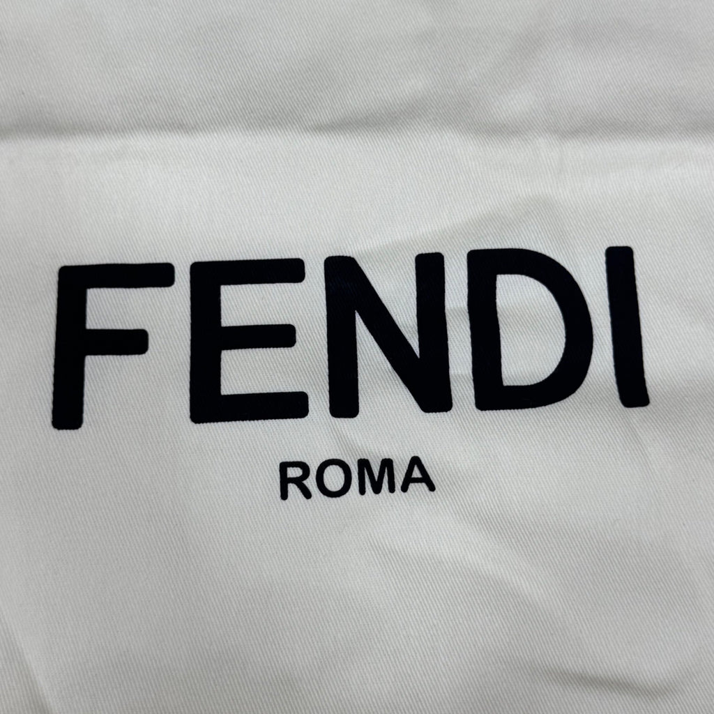 Fendi Roma Cream Dust Bag Pouch Drawstring with Black Logo 19" X 14" Authentic