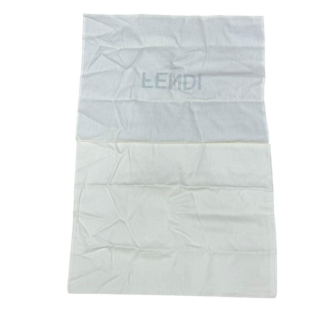 Fendi Roma Cream Dust Bag Pouch Drawstring with Black Logo 19" X 14" Authentic