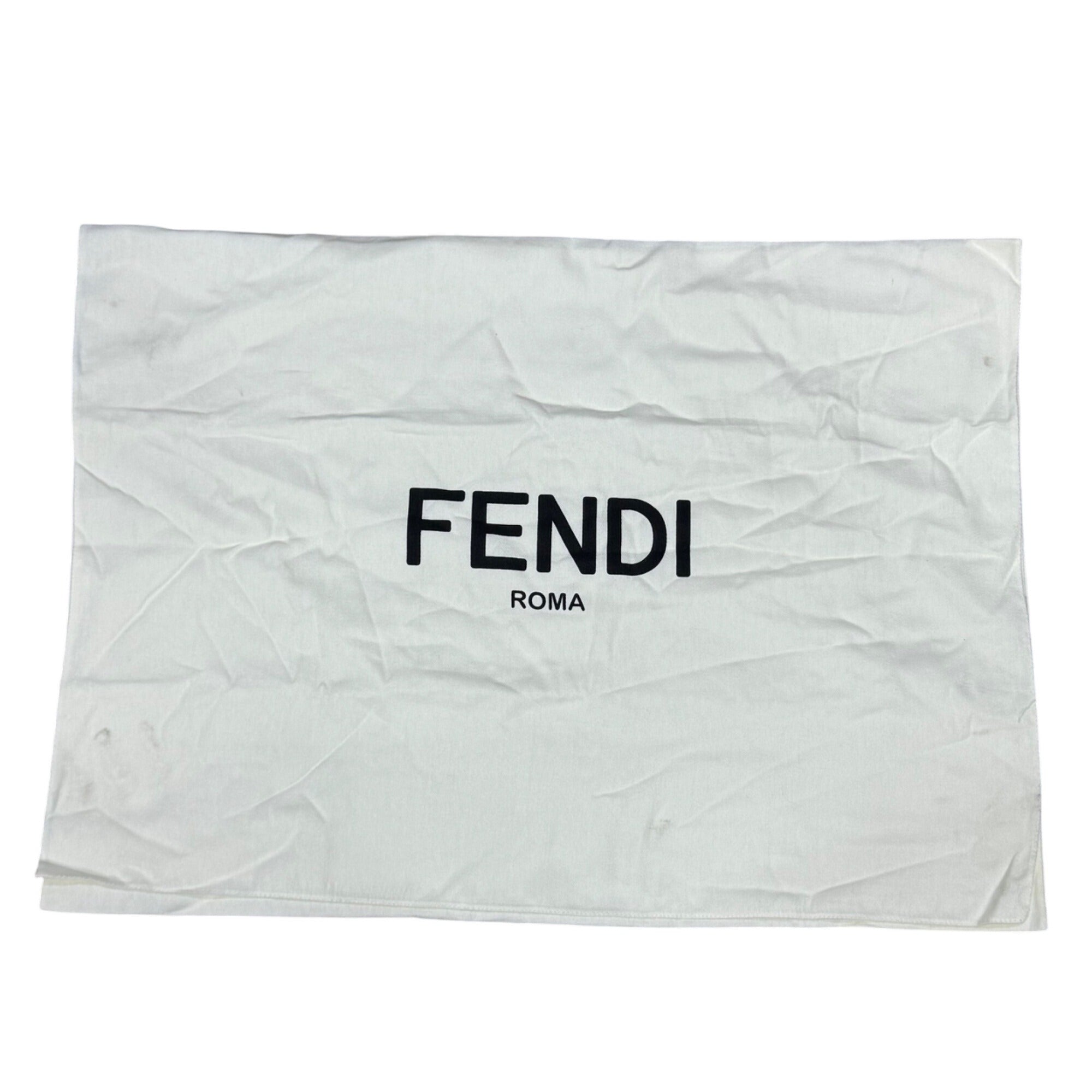 Fendi Extra Large White Cotton Dust Bag 24" x 17.5" Storage Handbag Purse Logo