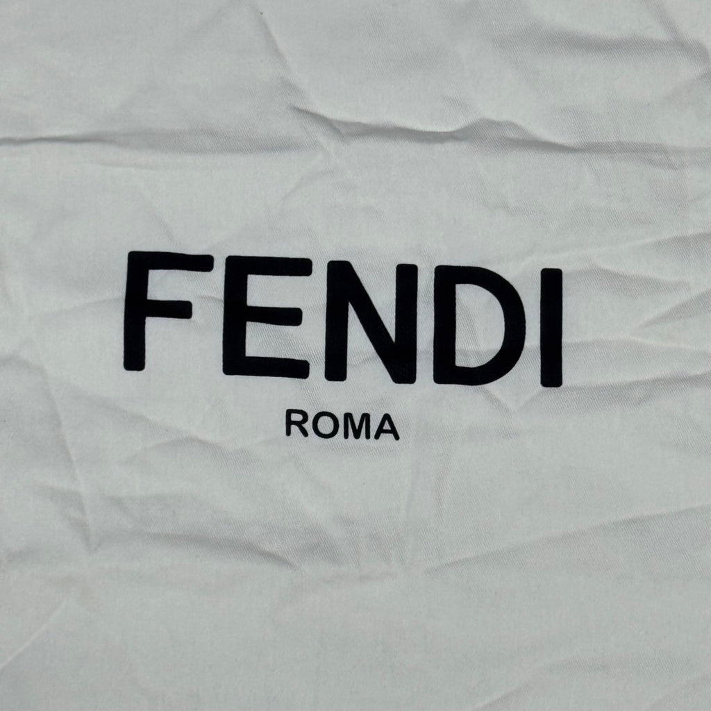 Fendi Extra Large White Cotton Dust Bag 24" x 17.5" Storage Handbag Purse Logo