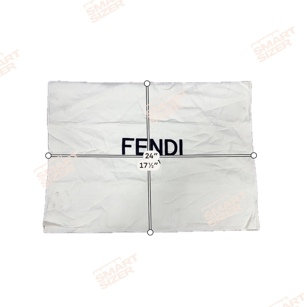 Fendi Extra Large White Cotton Dust Bag 24" x 17.5" Storage Handbag Purse Logo