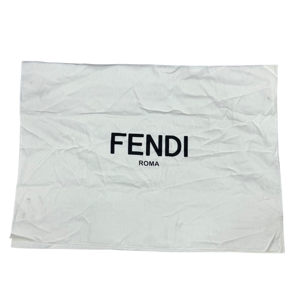 Fendi Extra Large White Cotton Dust Bag 24" x 17.5" Storage Handbag Purse Logo