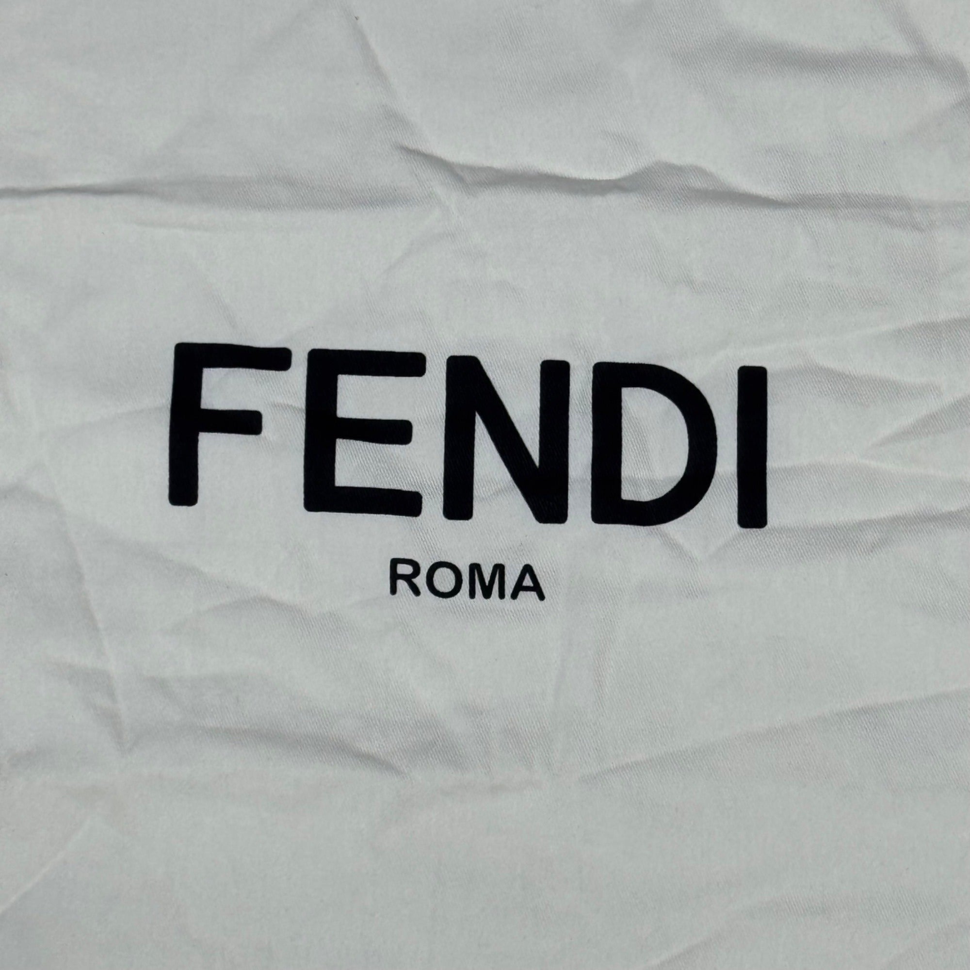 Fendi Extra Large White Cotton Dust Bag 24" x 17.5" Storage Handbag Purse Logo