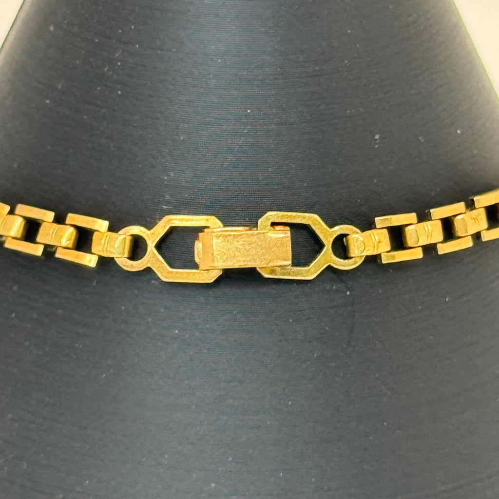 12K GF Kestenmade ID Bracelet Engraving Plate 7" Vintage Rope Snake Chain