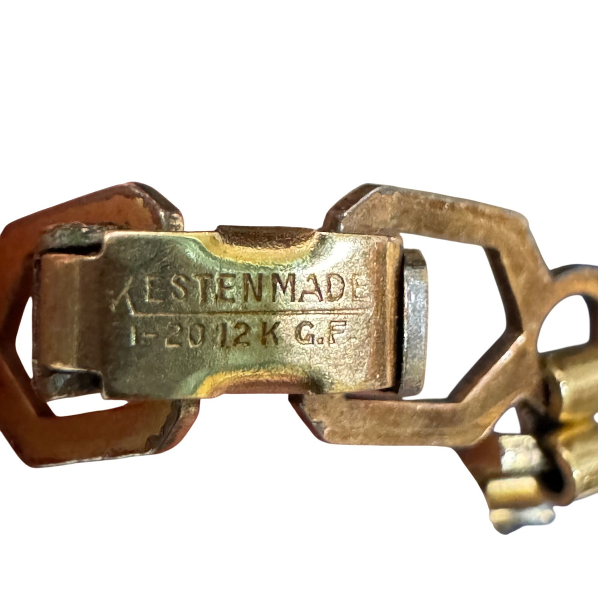 12K GF Kestenmade ID Bracelet Engraving Plate 7" Vintage Rope Snake Chain