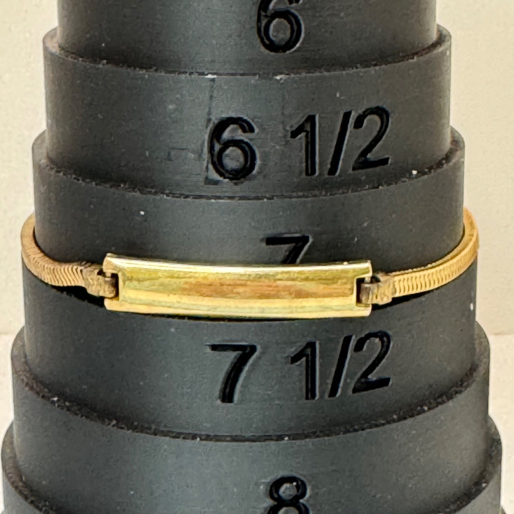 12K GF Kestenmade ID Bracelet Engraving Plate 7" Vintage Rope Snake Chain