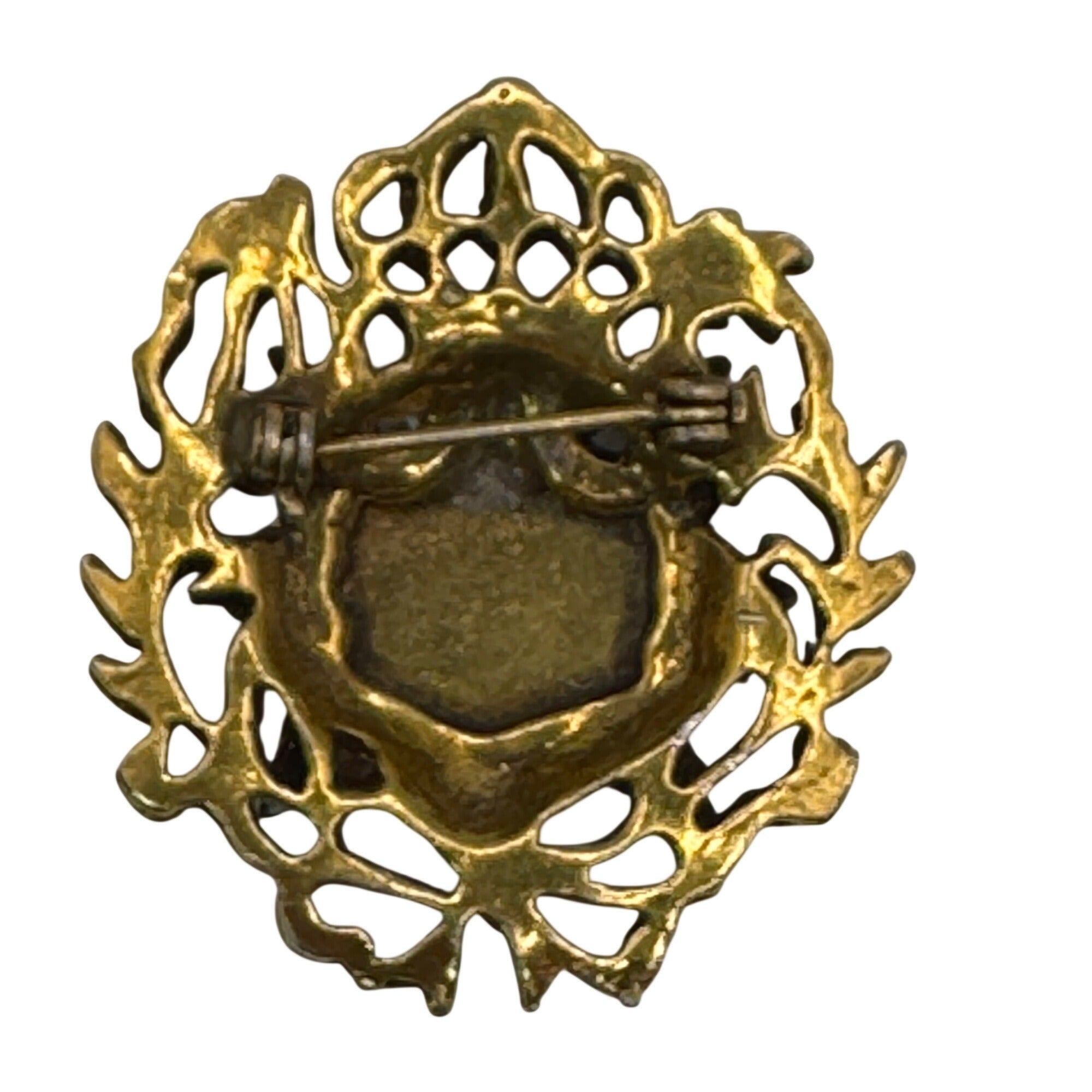 Rare Vintage Antique Netherlands Coat Of Arms Je Maintiendrai Lions Crown Brooch