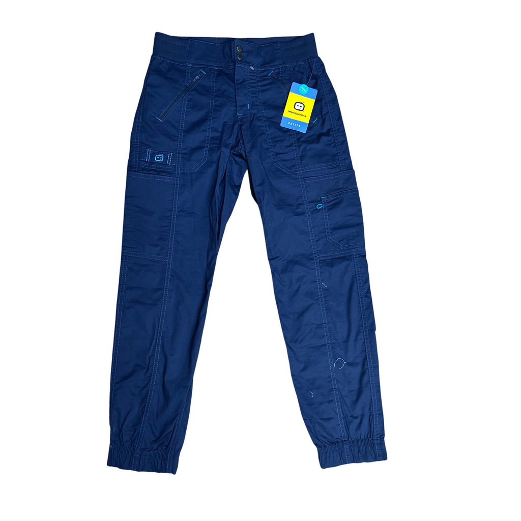 Wonderwink Petite Modern Fit Joggers Cargo Scrub Pants XS Petite Navy Blue NEW