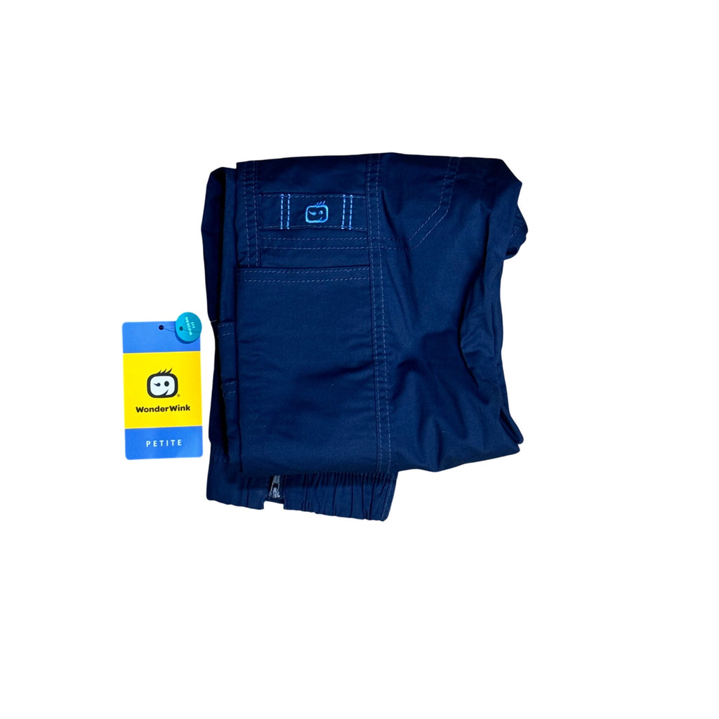 Wonderwink Petite Modern Fit Joggers Cargo Scrub Pants XS Petite Navy Blue NEW