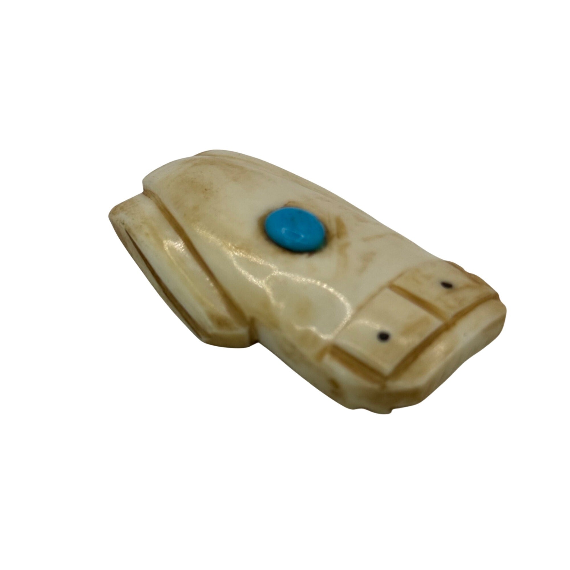 Vintage Carved FROG MESSENGER FETISH TURQUOISE 2" Native Zuni Native American