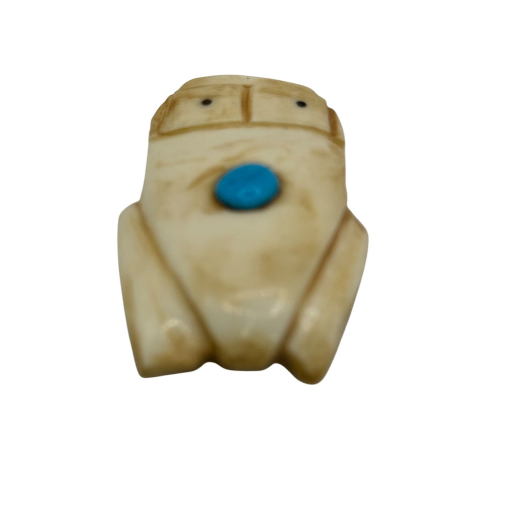 Vintage Carved FROG MESSENGER FETISH TURQUOISE 2" Native Zuni Native American