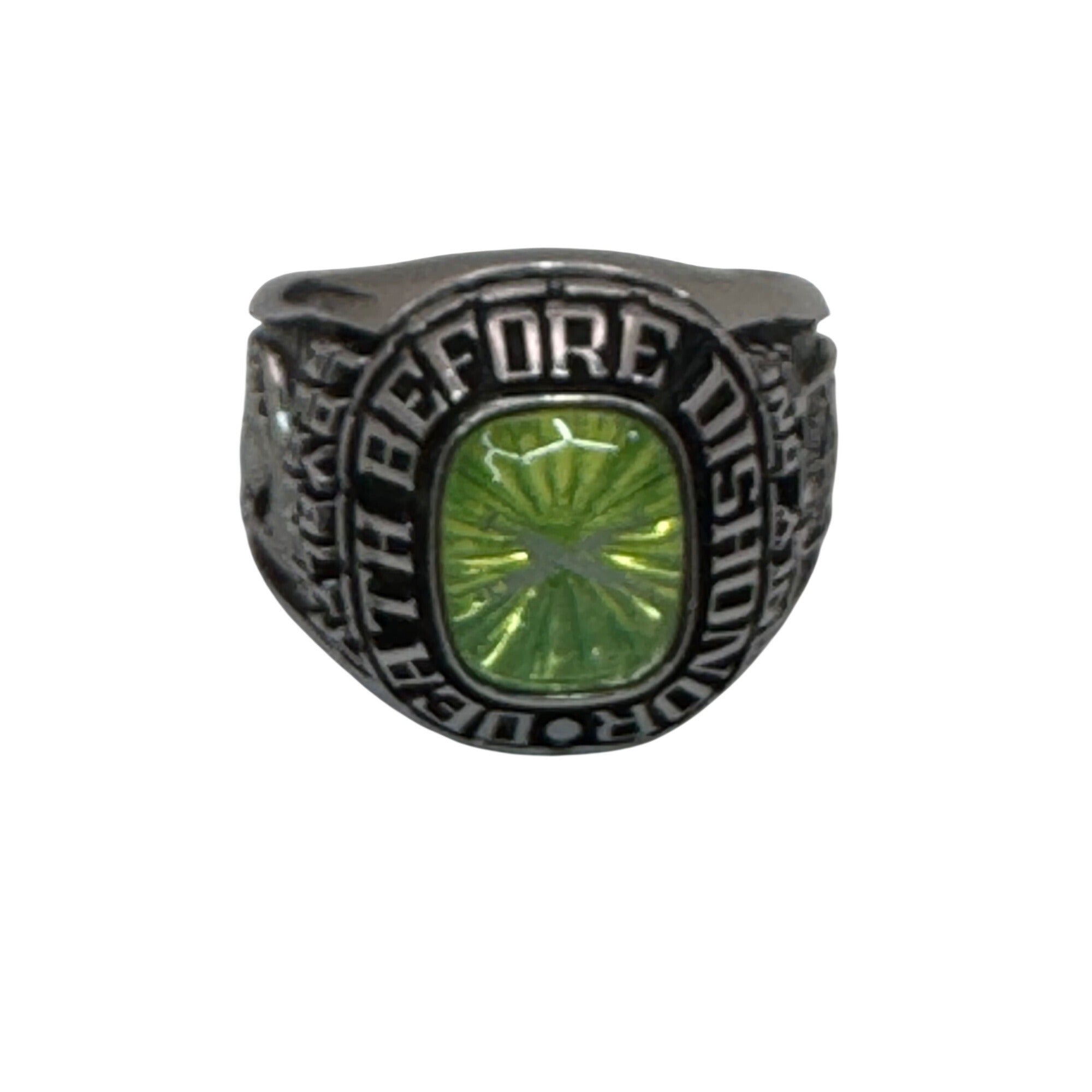 Death Before Dishonor Mens Balfour Military Ring Green Gemstone Size 10 Army