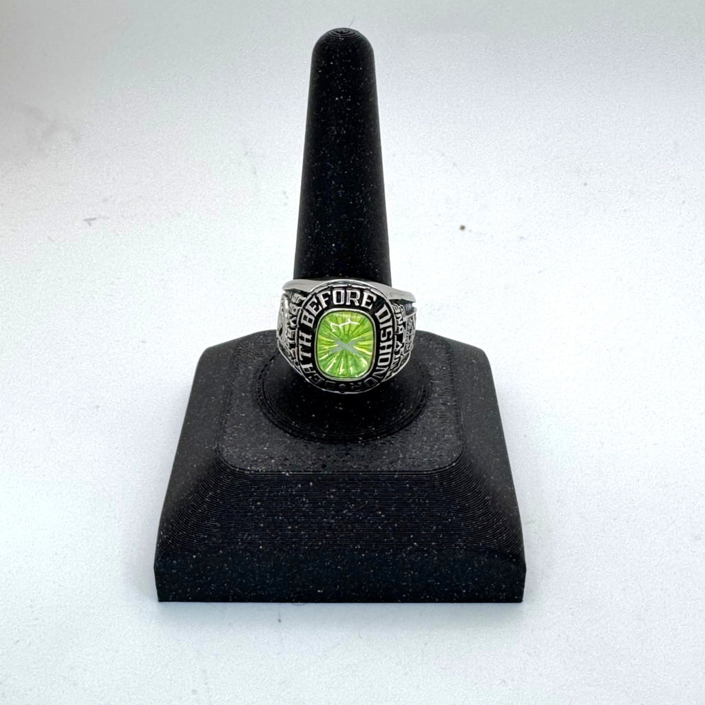 Death Before Dishonor Mens Balfour Military Ring Green Gemstone Size 10 Army