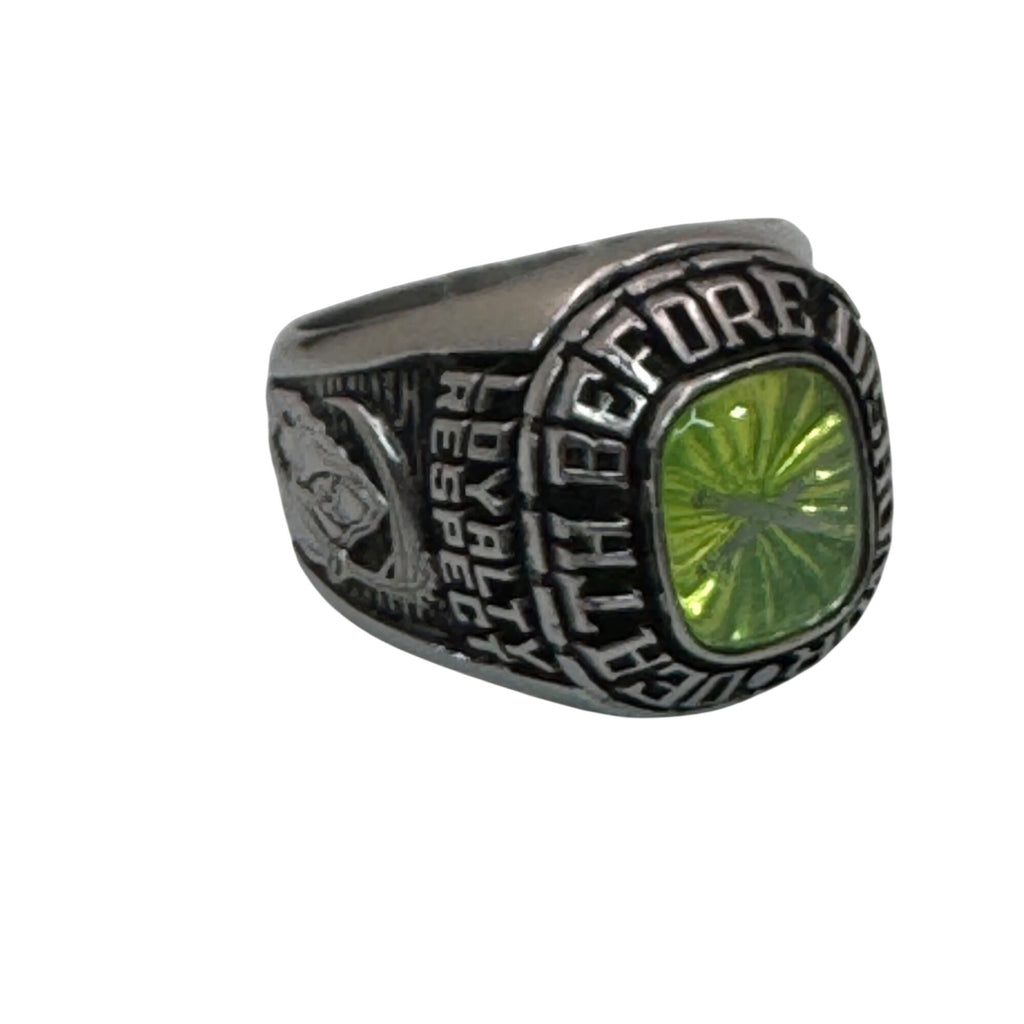 Death Before Dishonor Mens Balfour Military Ring Green Gemstone Size 10 Army