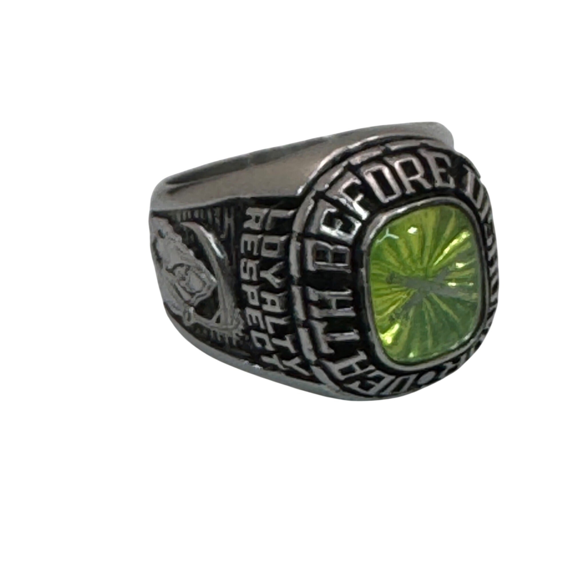 Death Before Dishonor Mens Balfour Military Ring Green Gemstone Size 10 Army