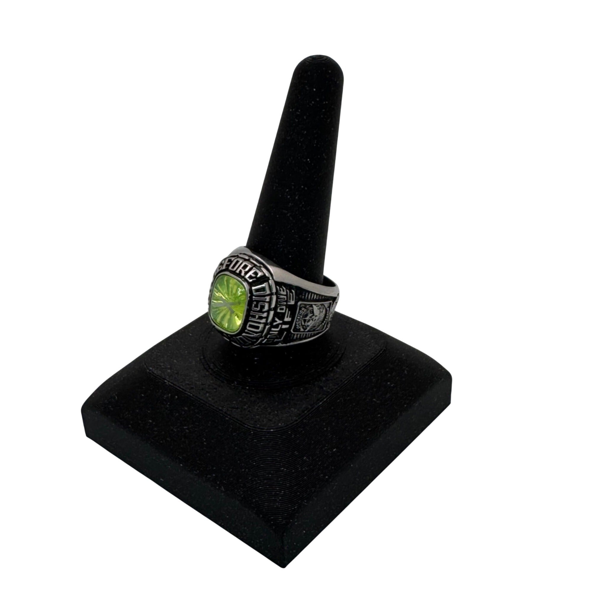 Death Before Dishonor Mens Balfour Military Ring Green Gemstone Size 10 Army